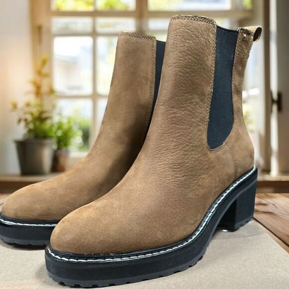 🆕 🔥 MADEWELL 🔥Carina Platform Chelsea Boot Burled Wood Size 7.5 - Picture 16 of 16